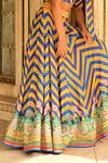 Shop_Swati Vijaivargie_Blue Silk Hand Embroidered Chevron Mastani Lehenga For Women_Online_at_Aza_Fashions