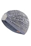 Hair Drama Co_Grey Sequins And Glass Beads Embellished Turban _at_Aza_Fashions