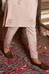 Prathyusha Garimella_Pink Raw Silk Lining Shantoon Embroidered Kurta And Pant Set _Online_at_Aza_Fashions