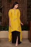 Buy_Prathyusha Garimella_Yellow Raw Silk Embroidered Kurta Set_at_Aza_Fashions