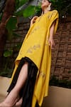 Prathyusha Garimella_Yellow Raw Silk Embroidered Kurta Set_Online_at_Aza_Fashions