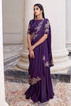 Shop_Prathyusha Garimella_Purple Pre-draped Saree With Blouse _at_Aza_Fashions