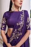 Buy_Prathyusha Garimella_Purple Pre-draped Saree With Blouse _Online_at_Aza_Fashions