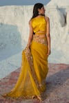 Buy_Paulmi and Harsh_Yellow Embroidered Organza Saree With Blouse_at_Aza_Fashions