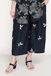 Arcvsh By Pallavi Singh_Blue Lining Cotton, Silk Chanderi Petal Printed Palazzo _at_Aza_Fashions