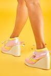 Tiesta_Multi Color Marshmellow Lace Tie-up Sneaker Wedges_Online_at_Aza_Fashions