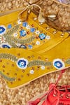 Buy_Tiesta_Yellow Embroidery Sequin Sneaker Wedges_Online_at_Aza_Fashions