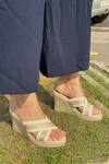 Buy_Miraki_Gold Gota Work Wedges _Online_at_Aza_Fashions