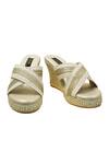 Miraki_Gold Gota Work Wedges _at_Aza_Fashions