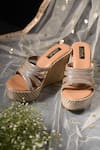 Buy Miraki Gold Embroidered Strappy Chain Embellished Wedges Online at Aza Fashions Buy_Miraki_Gold Embroidered Strappy Chain Embellished Wedges _Online_at_Aza_Fashions