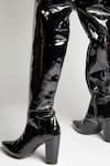 Tiesta_Black High Knee Patent Boots_Online_at_Aza_Fashions