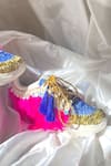 Chal Jooti_White Embellished Birds Of Paradise Sequin Wedding Sneakers _Online_at_Aza_Fashions