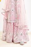 Buy_Priyaa_Pink Net, Chanderi Silk Gota And Mirror Notched Kurta Sharara Set _Online_at_Aza_Fashions