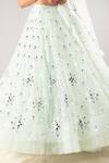 Buy_Priyaa_Green Net Sequin And Mirror Round Embroidered Bridal Lehenga Set _Online_at_Aza_Fashions