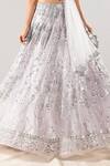 Buy_Priyaa_Purple Net Sequin And Mirror V Neck Embroidered Bridal Lehenga Set _Online_at_Aza_Fashions