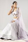 Buy_Priyaa_Purple Net, Silk Tafetta Gota And Mirror Sweetheart Embroidered Bridal Lehenga Set _at_Aza_Fashions