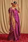 Buy_Paaprika_Purple Silk Handwoven Bandhani Pattern Polka Dots Saree _Online_at_Aza_Fashions