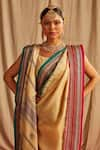 Buy_Paaprika_Beige Vidarbha Silk Handwoven Floral Patterns Kasuti Embroidered Saree _Online_at_Aza_Fashions