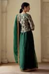 Shop_Mimamsaa_Green Saree Organza Silk Woven Floral Padmini With Corset Blouse  _at_Aza_Fashions