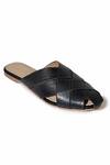 Buy_Paio_Black Brea Criss Cross Mules_at_Aza_Fashions