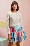 Buy_Pankaj & Nidhi_Multi Color Lace Layered Skirt_at_Aza_Fashions