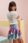 Shop_Pankaj & Nidhi_Multi Color Lace Layered Skirt_at_Aza_Fashions