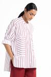 Buy_Three_White Cotton Poplin Striped Shirt_at_Aza_Fashions