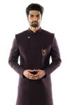 Buy_Paarsh_Purple Terrycot Overlap Sherwani Set _at_Aza_Fashions