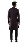 Shop_Paarsh_Purple Terrycot Overlap Sherwani Set _at_Aza_Fashions