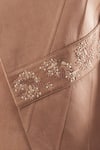 Shop_PAARSH_Peach Cotton, Linen Satin Overlap Sherwani Set _Online_at_Aza_Fashions