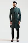 Buy_Paarsh_Black Tricot Embroidered Sherwani And Pant _at_Aza_Fashions