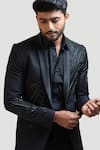 Buy_Paarsh_Black Tricot Embroidered Blazer And Pant _Online_at_Aza_Fashions