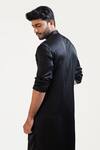 Shop_Paarsh_Black Kurta Heavy Modal Pant Malai Cotton Draped And _at_Aza_Fashions