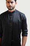 Buy_Paarsh_Black Kurta Heavy Modal Pant Malai Cotton Draped And _Online_at_Aza_Fashions