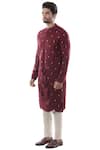 Paarsh_Maroon Cotton Draped Kurta Set _Online_at_Aza_Fashions