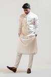 Buy_Paarsh_Beige Linen Satin Embroidered Nehru Jacket _Online_at_Aza_Fashions