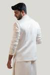 Shop_Paarsh_Beige Linen Satin Embroidered Nehru Jacket _at_Aza_Fashions