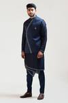 PAARSH_Blue Embroidered Nehru Jacket _Online_at_Aza_Fashions
