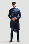 Buy_PAARSH_Blue Embroidered Nehru Jacket _Online_at_Aza_Fashions
