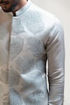 Buy_Paarsh_Grey Linen Satin Embroidered Nehru Jacket _Online_at_Aza_Fashions