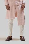 Shop_PAARSH_Beige Jacket Satin Kurta Cotton Pant Embroidered Nehru And Set_Online_at_Aza_Fashions
