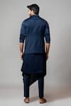 Shop_Paarsh_Blue Terry Cotton Embroidered Bundi _at_Aza_Fashions