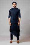 Buy_Paarsh_Blue Terry Cotton Embroidered Bundi _Online_at_Aza_Fashions