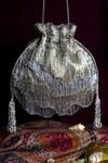 Lovetobag_Silver Embellished Panache Potli Bag _Online_at_Aza_Fashions