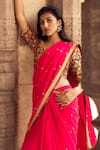 Buy_Swati Vijaivargie_Pink Viscose Modal Embroidered Saree With Blouse _Online_at_Aza_Fashions