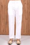 Shop_Aryavir Malhotra_White Cotton Pant _at_Aza_Fashions