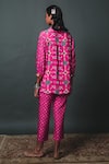 Shop_Sonam Luthria_Pink Crepe And Embroidery Patola Shirt Collar & Pant Set _at_Aza_Fashions