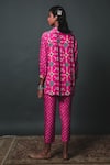 Sonam Luthria_Pink Crepe And Embroidery Patola Shirt Collar & Pant Set _Online_at_Aza_Fashions