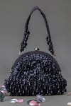 Eena_Black Sequins, Beads Embellished Clutch_Online_at_Aza_Fashions