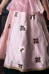 Hoity Moppet_Pink Silk, Organza, Satin Applique, Embroidery Pariza Anarkali And Top Set _at_Aza_Fashions